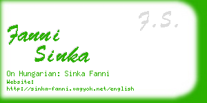 fanni sinka business card